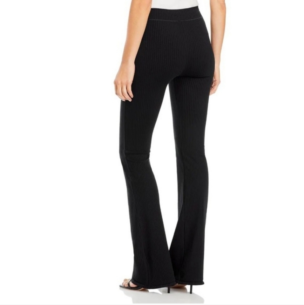 New Good American Rib Knit Flare Pants in Black Size 5 - Picture 7 of 7